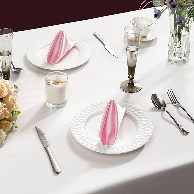 36 Pack Square Satin Dinner Napkins, 16x16 Inches Silky Soft Smooth Table Cloth - Image 3
