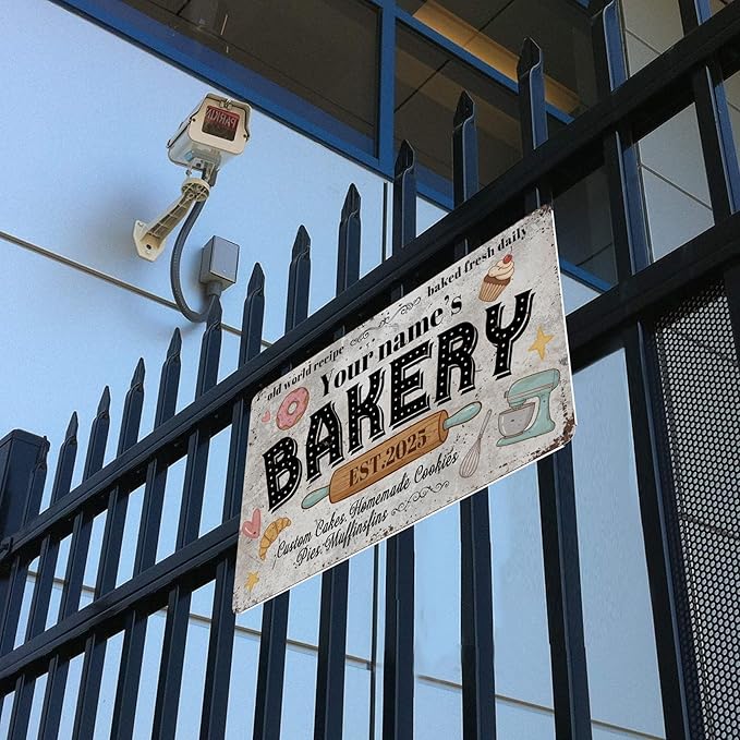 Custom Bakery Metal Sign Personalized Baked Goods Bakers Signs Decor Fresh - Image 6
