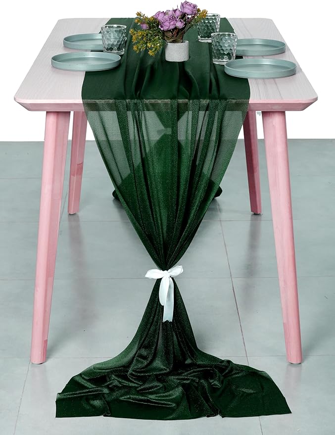 MDS 2 Pack 14ft Chiffon Table Runner 29 x 170 Inches Sheer Wedding Runner - Image 7