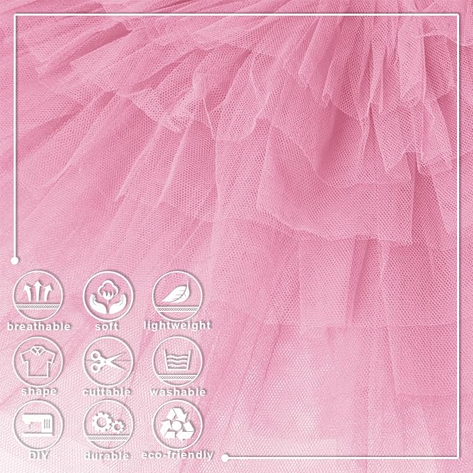 Pink Tulle Fabric Roll 6 Inch X 300 FT Matte Tulle Ribbon Netting Mesh Spool - Image 3