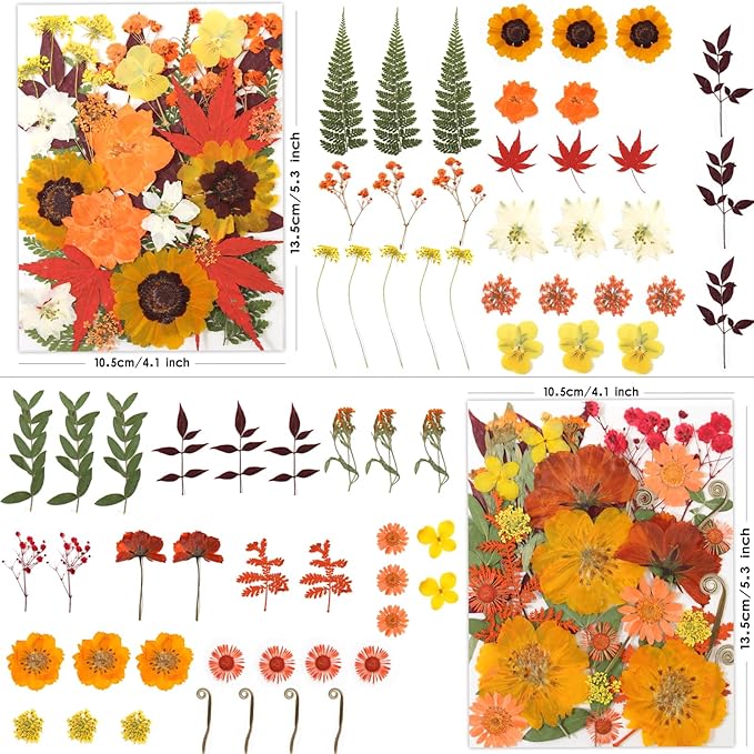 120 Pcs Dried Pressed Flowers for Crafts, Real Natural Flowers in Vibrant Yellow - Image 3