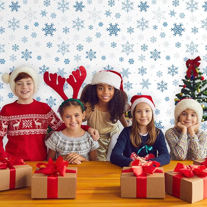 4.5x100 Feet Roll of Christmas Plastic Tablecloth Decorations, Disposable White - Image 6
