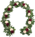 ponatia 6.5FT Handcrafted Artificial Rose Flower Garland, Eucalyptus Greenery by ponatia