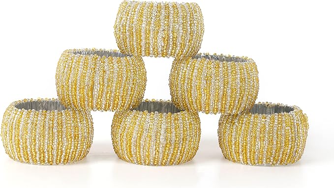 Decorative Beaded Napkin Rings Set of 12 - Image 9
