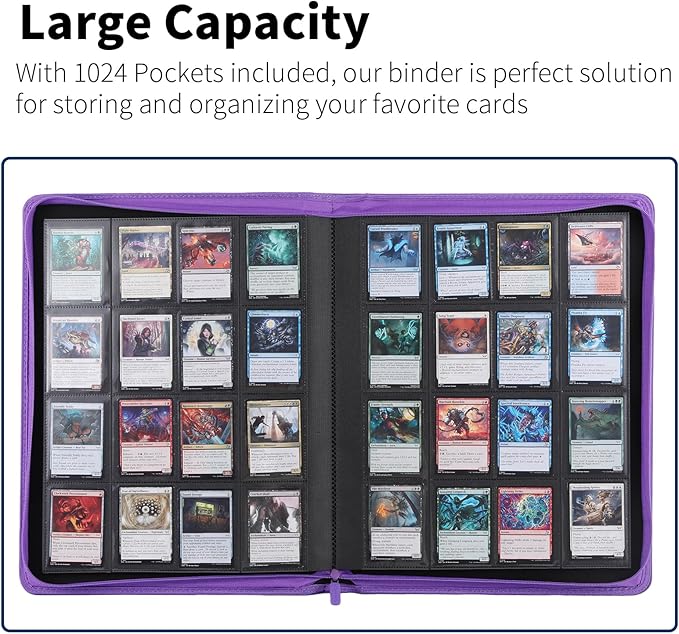 Snekdy premium 1024-pocket trading card binder, 16-pocket cards album, - Image 3