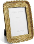 Cuspin 4x6 Picture Frame Vintage Gold Metal Rattan Textured Hand-Crafted Photo by Cuspin