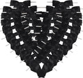 50pcs 3-1/2" Black Satin Ribbon Bows by Micomon