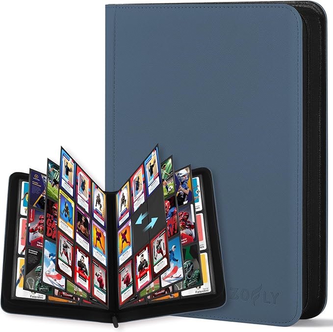 Card Binder 9 Pocket, Premium Zip Trading Card Binder, 540 Double Sided Pocket by Zofly