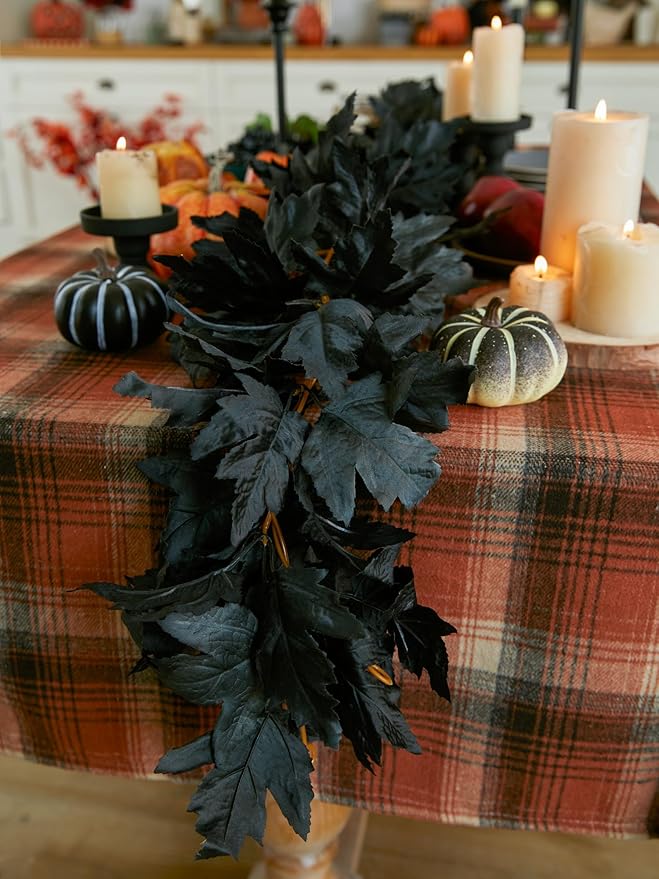 PARTY JOY Black Artificial Maple Leaf Garland - Image 8