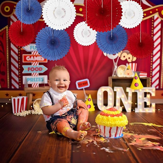 4th of July Patriotic Decorations, Round Paper Fan Decorations - Image 4
