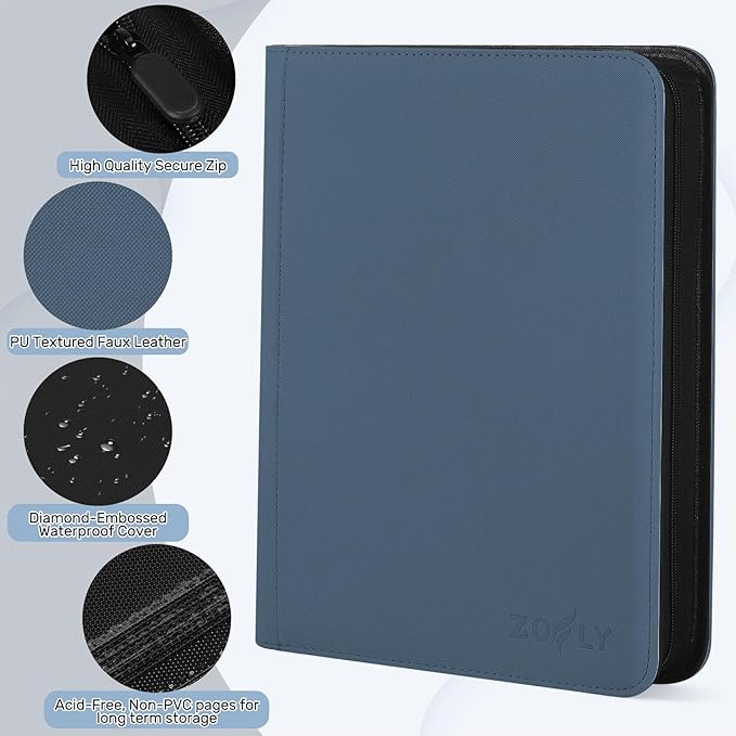 Card Binder 9 Pocket, Premium Zip Trading Card Binder, 540 Double Sided Pocket - Image 5