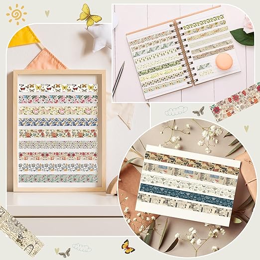 TaoBary 33 Rolls Holiday Plaid Washi Tape, 15 mm Seasonal Washi Tape Set - Image 6