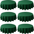 Biscaynebay 6 Pack Textured Fabric Round Tablecloths 60", Hunter Green Water by Biscaynebay