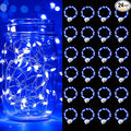 pozzolanas 24 Pack Blue Battery Operated String Lights - 7ft Waterproof Fairy by pozzolanas