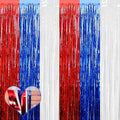 4 Pack 3.2Ft x 6.6Ft Independence Day Fringe Curtain Backdrop by Mebiornt