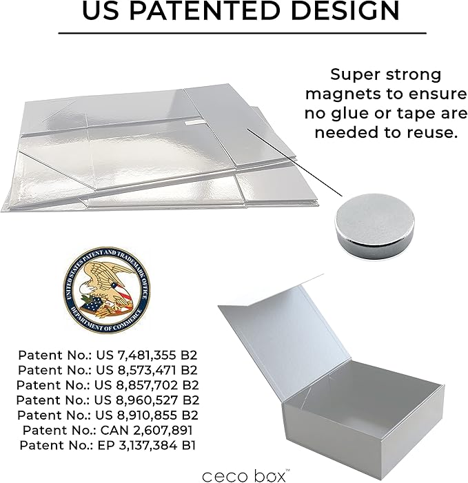 CECOBOX - Gift Boxes with Lids for Presents 6"x6"x2.75" - Matte, Collapsible - Image 8