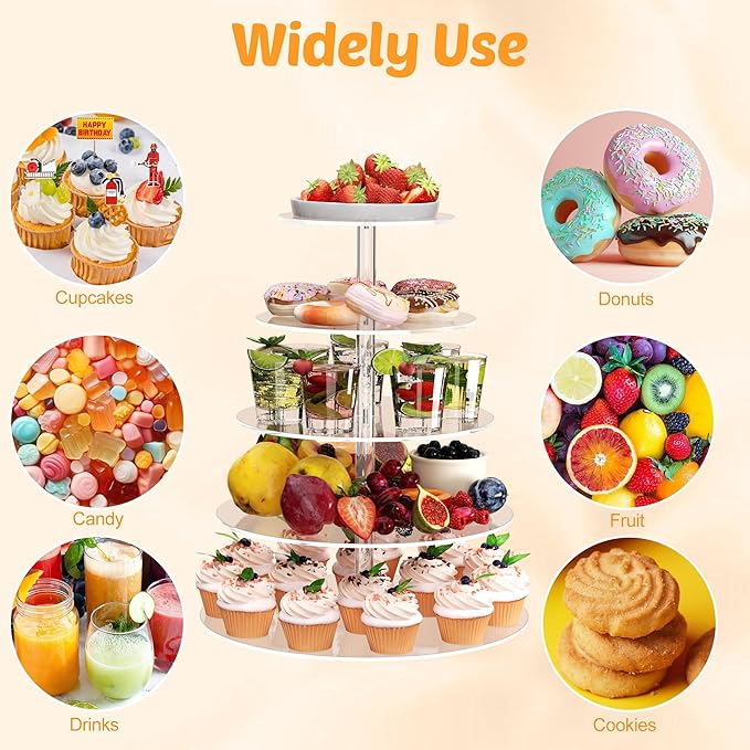 weddingwish 5 Tier Round Cupcake Stand - Image 8