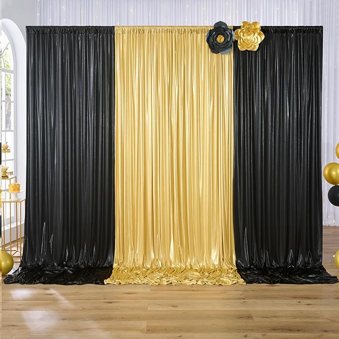 10x10 ft Wrinkle Free Black Sequin Backdrop Curtain - Image 9