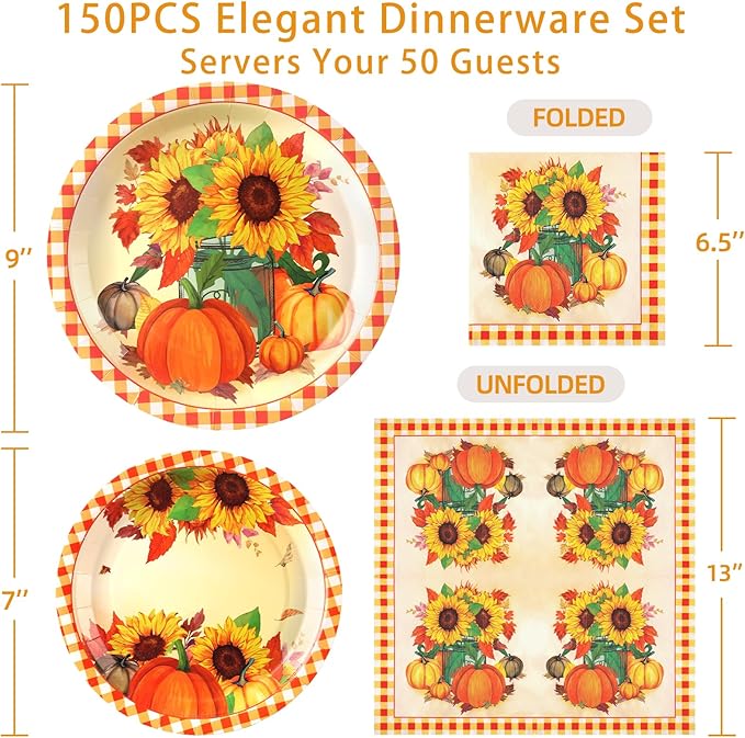 Sunflower Plates and Napkins Set - Image 3
