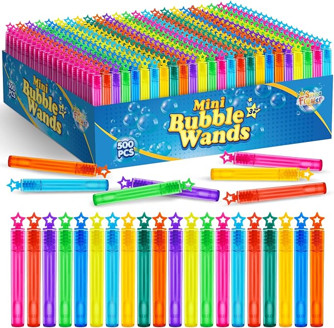 SpringFlower 500 PCS Mini Bubble Wands, Bubble Maker Toys by SpringFlower
