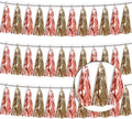 3P Rose Champagne Gold Metallic Fringe Tassel Banner Garland Foil Tinsel by Xuuf