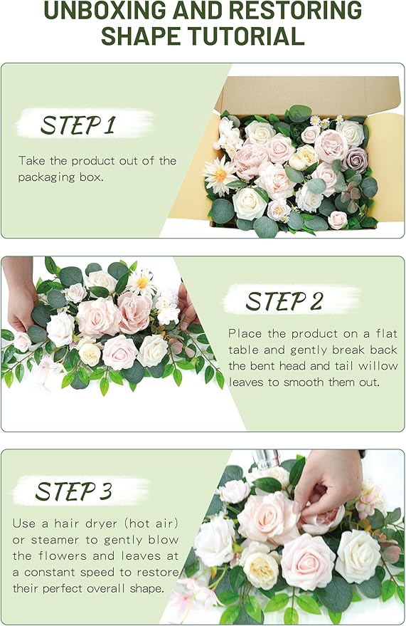 Faux Flower Swag Set of 2 for Wedding Welcome Signs Floral Swag Wedding - Image 8
