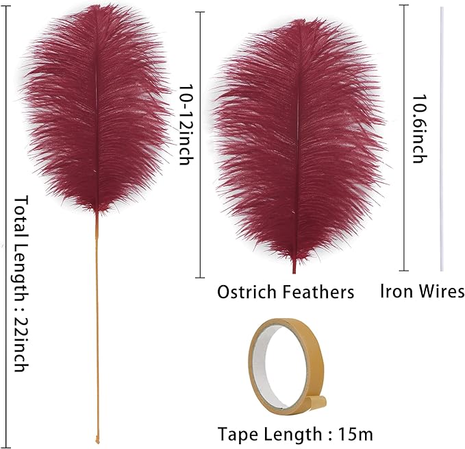 Holmgren Burgundy Ostrich Feathers Bulk - Image 4