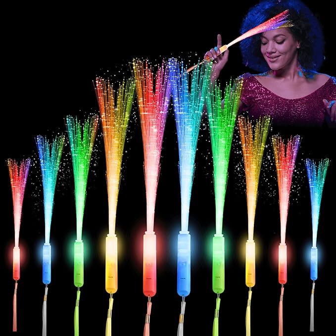 28 Pcs Sparkler Firework Sticks Glow Fiber Optic Wands, LED Flashing Sticks by IgnitingJoyThroughInnovativ