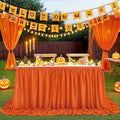 QueenDream 14FT Terracotta Chiffon Table Skirt Skirt Sheer Rectangle Tablecloth by QueenDream