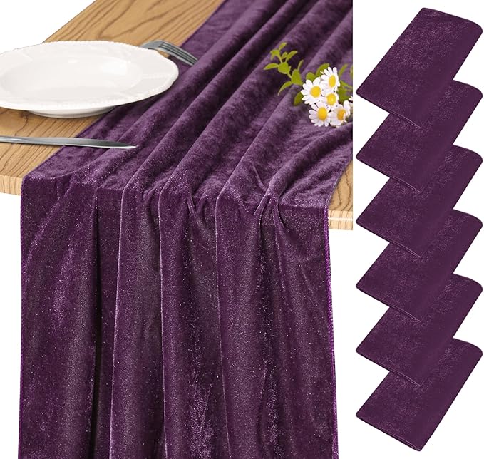 Velvet Table Runner 20 x 120 Inches 10ft Luxurious Thick Soft Velvet Christmas by JALANCY