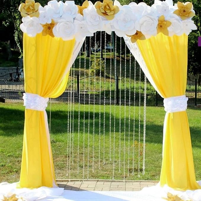 2 Panels Yellow Backdrop Curtain, 10 x 7 Feet Background Curtains - Image 4
