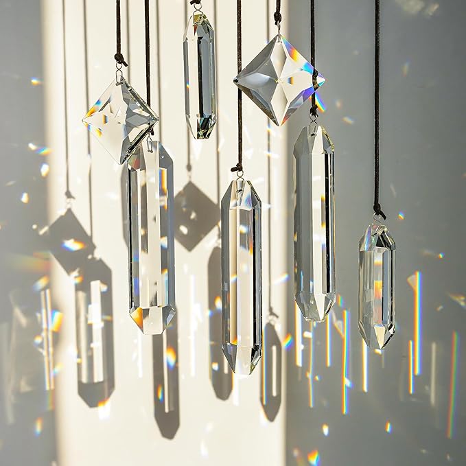 HDCRYSTALGIFTS Modern Grief Gift, Set 7 Clear Crystal Prisms Suncatchers - Image 2
