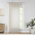 Vision Home Natural Pinch Pleated Semi Sheer Curtains Textured Linen Blended by VisionHome