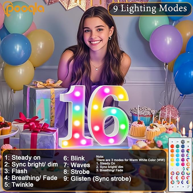 Pooqla Colorful Lighted Numbers - Image 3