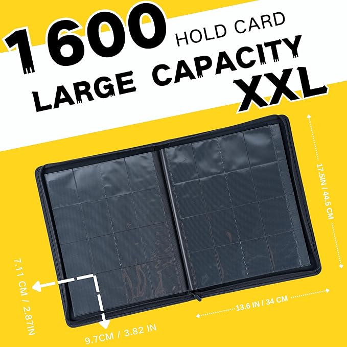 1600+ Pockets Trading Card Binder, 16-Pocket Card Ablum Compatible - Image 2