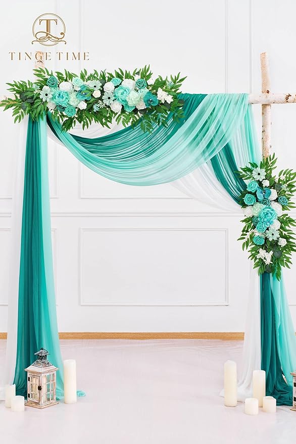 TINGE TIME 3 Panels Wedding Arch Draping Fabric, Wedding Arch Drapes - Image 4
