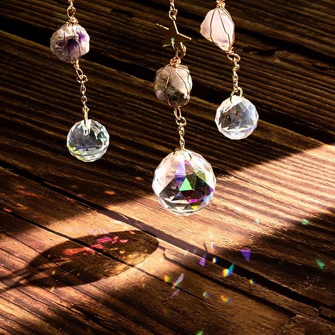 TUOKING Amethyst Crystal Moon Suncatchers - Image 5