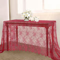 LuoluoHouse Christmas Lace Tablecloth 6pcs Rose Floral Table Fabric 60x120 Inch by LuoluoHouse