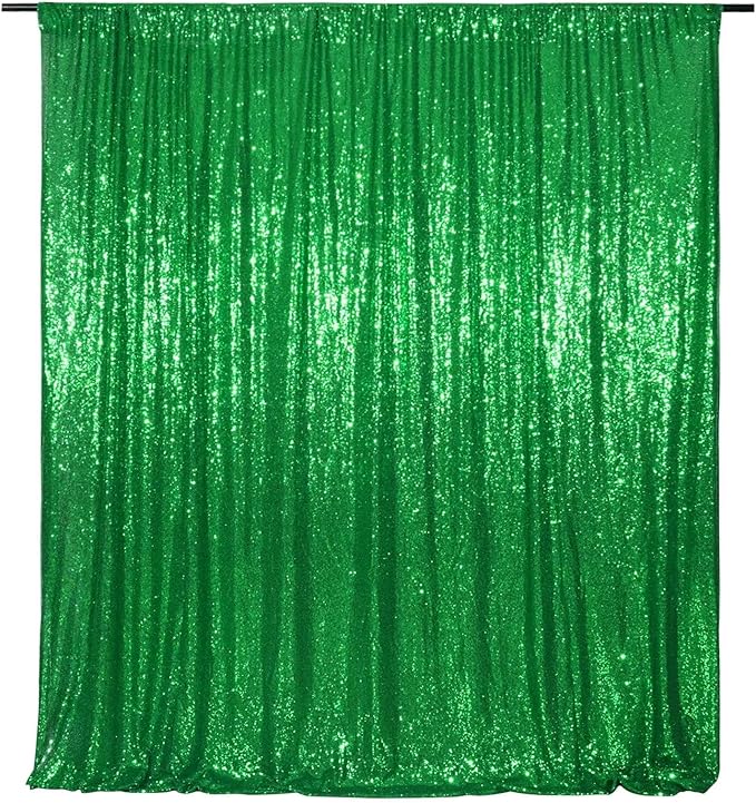 Eternal Beauty Green Sequin Backdrop, 20x10 Ft Glitter Background Curtains - Image 9