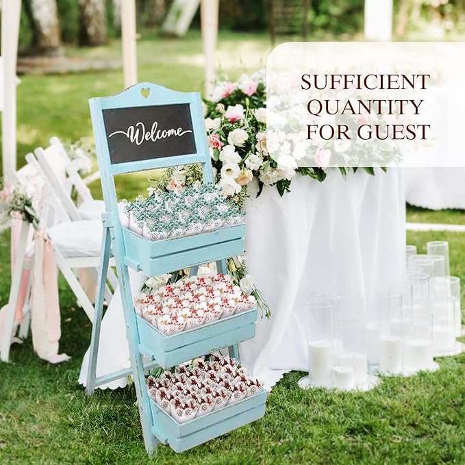 Yinsun 60pcs Wedding Confetti Cones White Hollow Paper Cone, Flower Pattern - Image 4