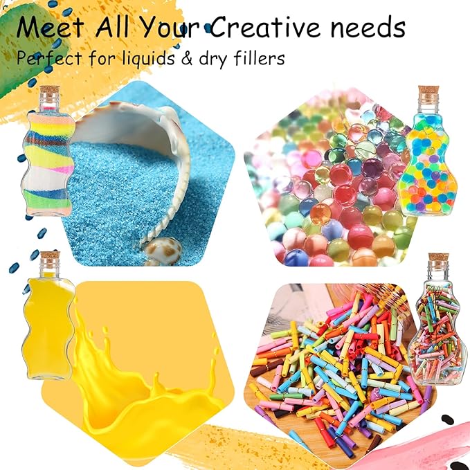 60 Pcs Plastic Sand Art Bottles - Image 5