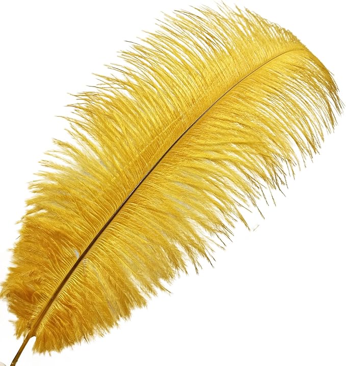 Happy Feather 16-18 inch Gold Ostrich Feathers Craft - Image 2