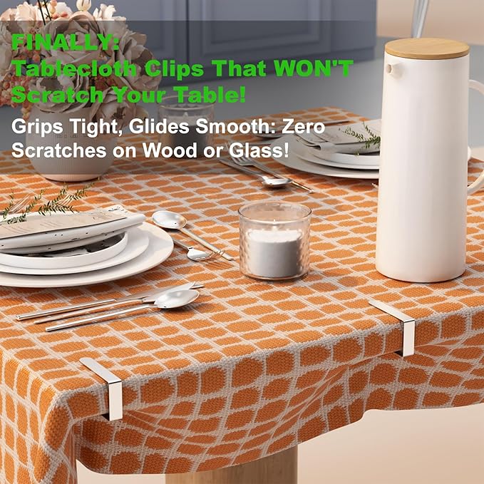 32 Pack Tablecloth Clips Heavy Duty, 2.95"x1.77" Stainless Steel Rust Proof - Image 2