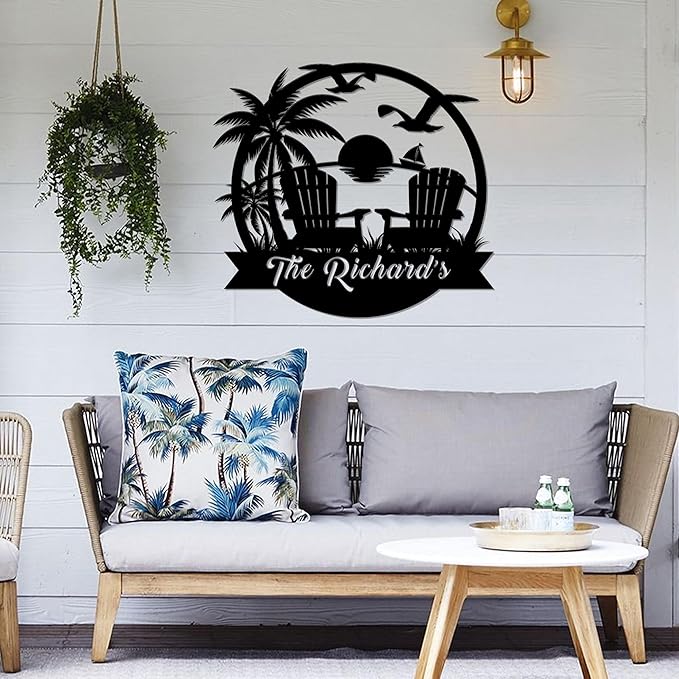 Personalized Beach Decor for Home, Custom Metal Sign Outdoor Nautical Decor - Image 3