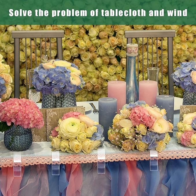 Eccliy 300pcs Transparent Clear Tablecloth Clips Plastic Table Cloth Clips - Image 4