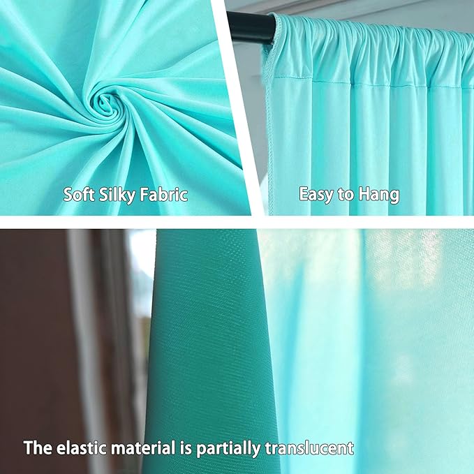 10 x 7 Feet Blue-Green Backdrop Curtain - Image 3