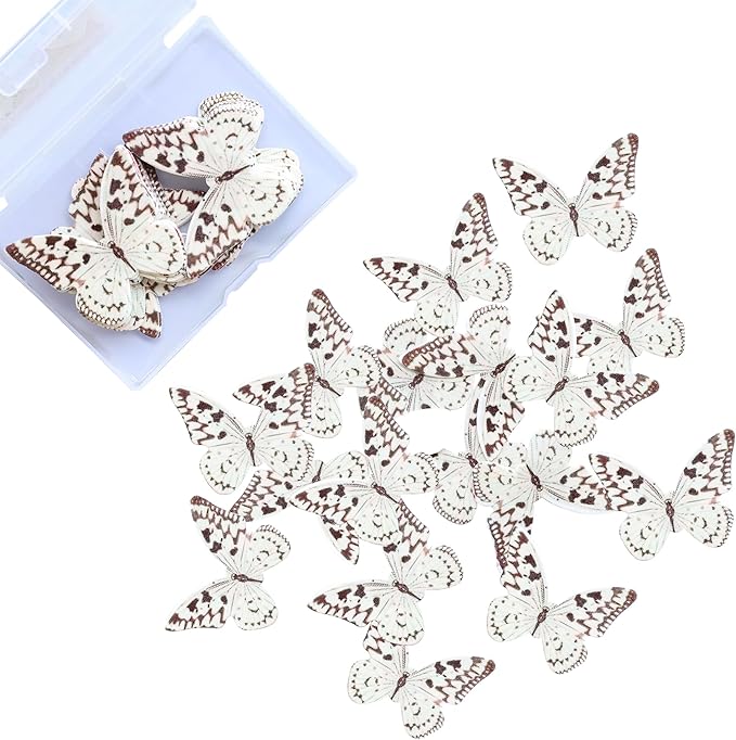 Ephlyn 48Pcs Edible Wafer Paper Butterflies - Image 2