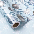 LeZakaa Christmas Silver Wrapping Paper Mini Roll, Reversible Design by LeZakaa