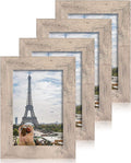 4x6 Picture Frame Set of 4, High Definition Real Glass Smoke Gray Frame by iRahmen