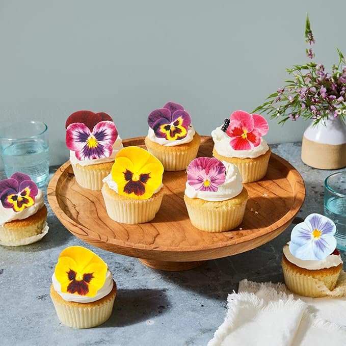 Ephlyn 64Pcs Edible Flower Cupcake Toppers Spring Bridal Engagement Baby Shower - Image 8